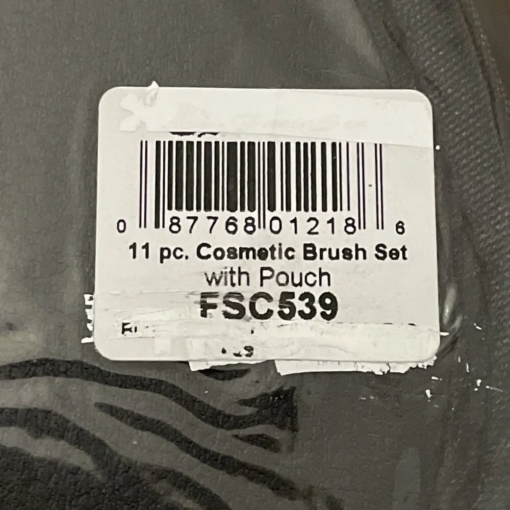 FantaSea 11 Piece Cosmetic Makeup Brush Set Roll-Up Case FSC539 Goat Pony NEW